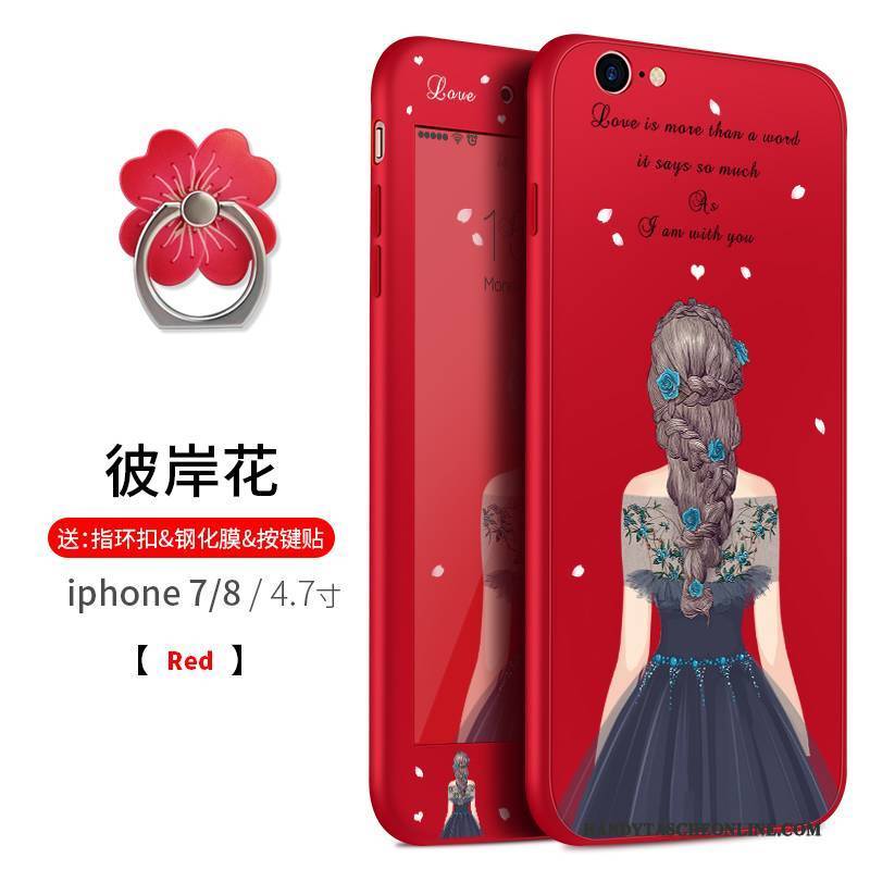 Hülle iPhone 7 Taschen Anti-sturz Hängende Verzierungen, Case iPhone 7 Kreativ Handyhüllen Rot