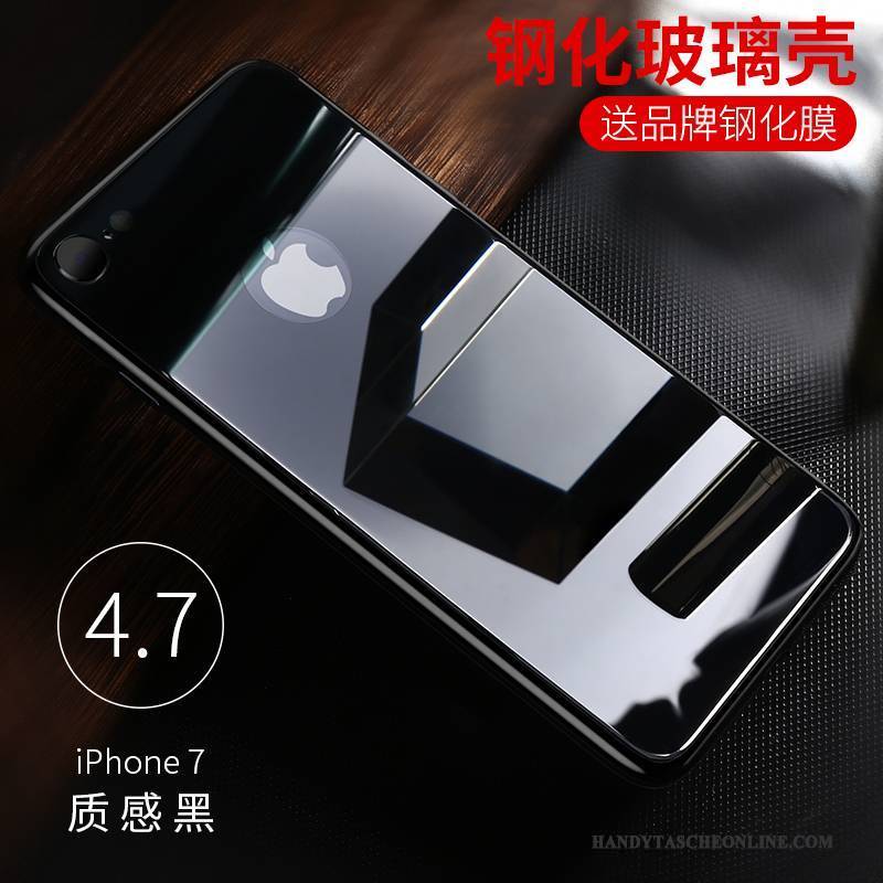 Hülle iPhone 7 Taschen Handyhüllen Gehärtetes Glas, Case iPhone 7 Rot Anti-sturz