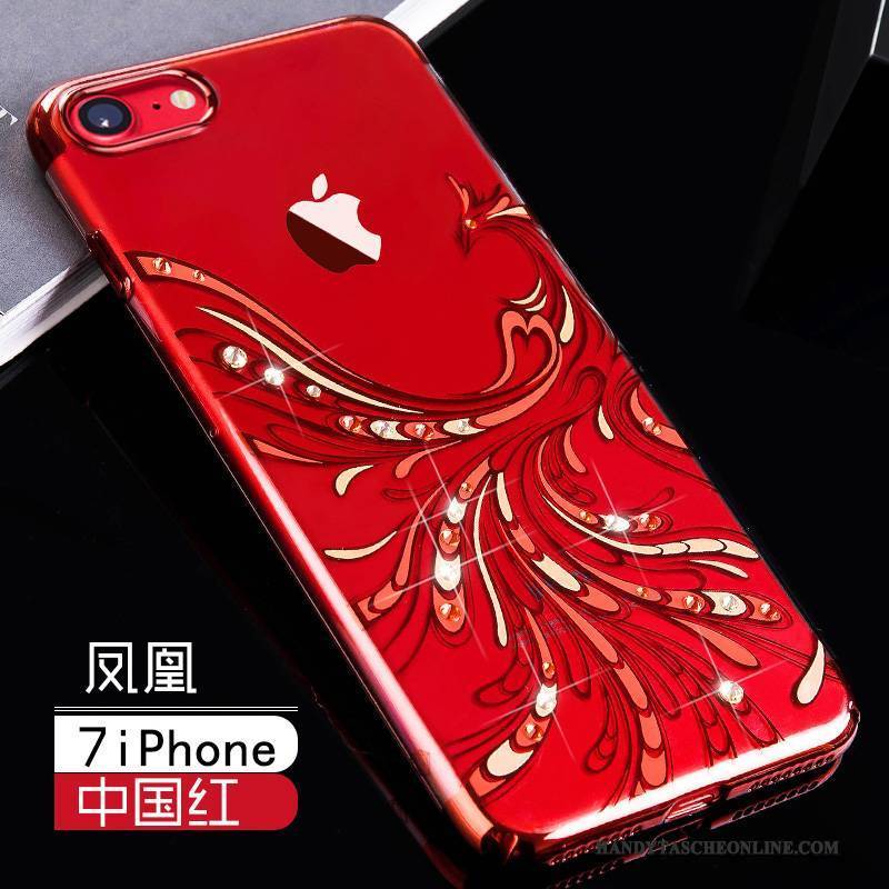 Hülle iPhone 7 Taschen Handyhüllen Rot, Case iPhone 7 Luxus Transparent