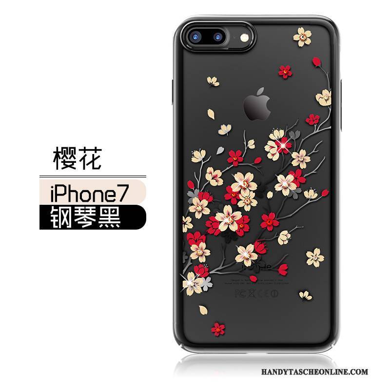 Hülle iPhone 7 Taschen Handyhüllen Rot, Case iPhone 7 Strass Gold Anti-sturz