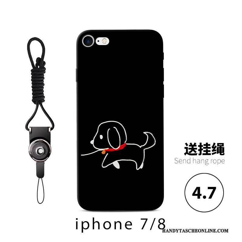 Hülle iPhone 7 Taschen Persönlichkeit Schwarz, Case iPhone 7 Weiche Nubuck Anti-sturz