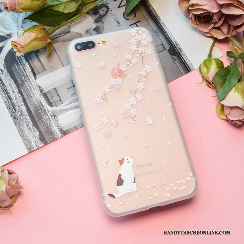 Hülle iPhone 7 Weiche Nubuck Handyhüllen, Case iPhone 7 Silikon Transparent Rosa