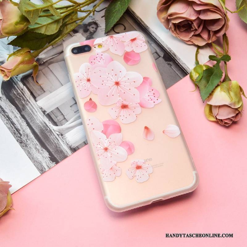 Hülle iPhone 7 Weiche Nubuck Handyhüllen, Case iPhone 7 Silikon Transparent Rosa