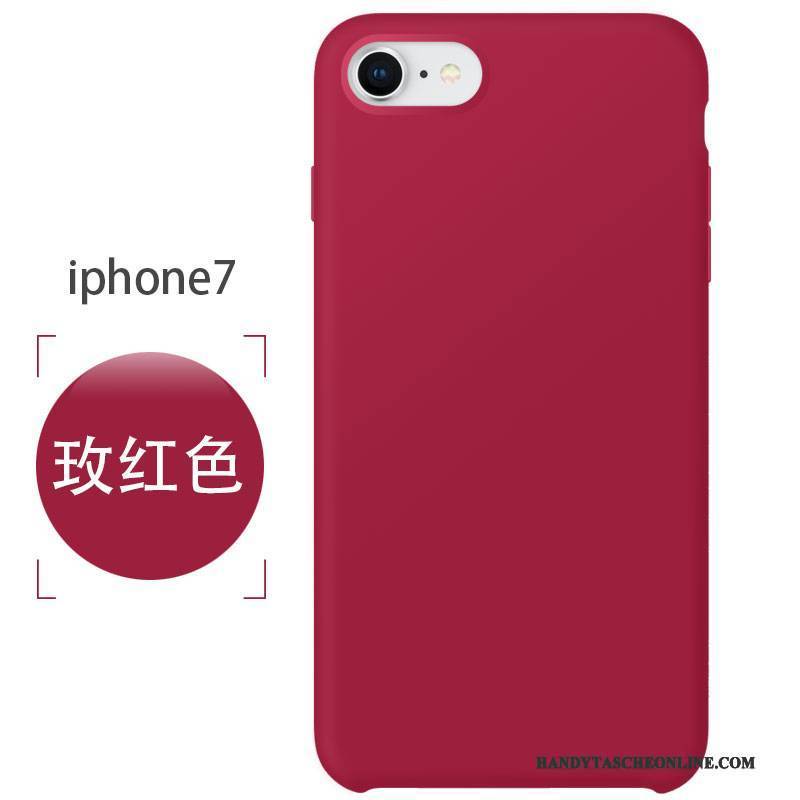 Hülle iPhone 7 Weiche Rot Rosa, Case iPhone 7 Silikon Anti-sturz Handyhüllen