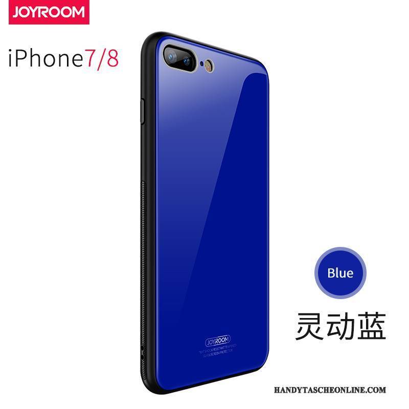 Hülle iPhone 8 Glas Blau, Case iPhone 8 Handyhüllen Anti-sturz