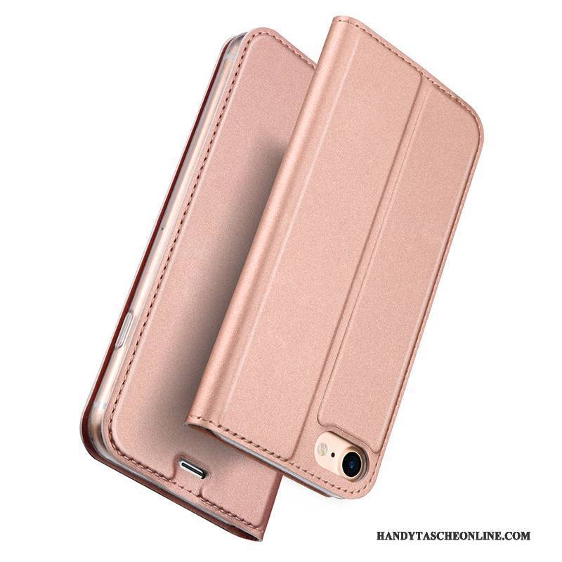 Hülle iPhone 8 Lederhülle Gold Karte, Case iPhone 8 Schutz Anti-sturz Dünne