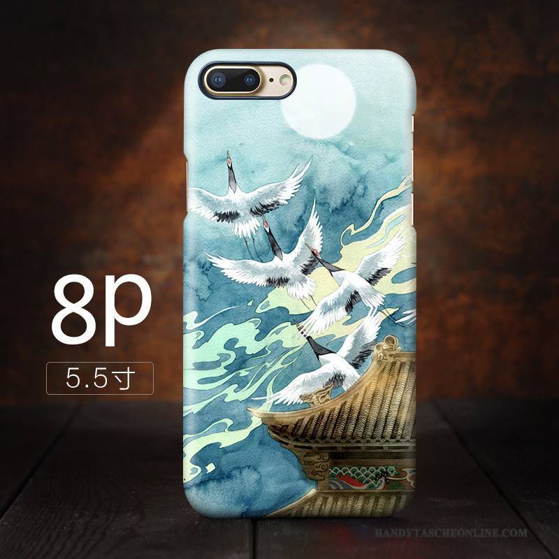 Hülle iPhone 8 Plus Kunst Gelb, Case iPhone 8 Plus Kran Trend