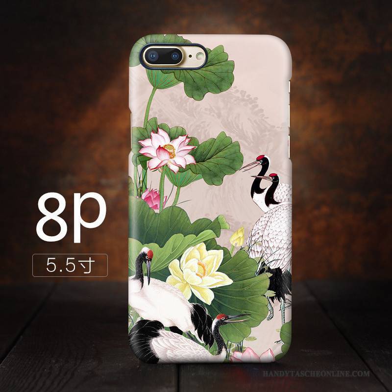 Hülle iPhone 8 Plus Kunst Gelb, Case iPhone 8 Plus Kran Trend