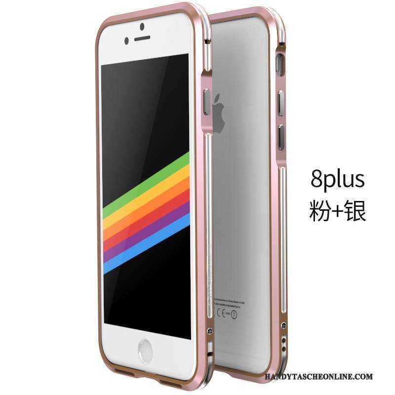 Hülle iPhone 8 Plus Metall Gold Einfach, Case iPhone 8 Plus Schutz Persönlichkeit Grau