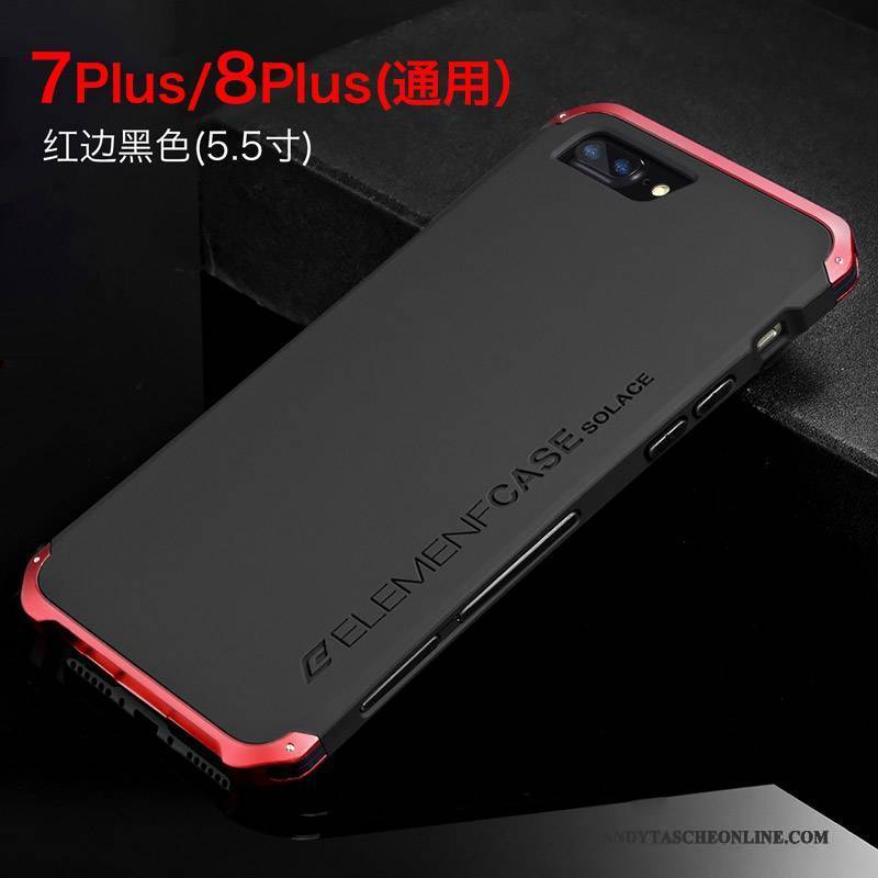 Hülle iPhone 8 Plus Metall Trend Anti-sturz, Case iPhone 8 Plus Schwarz Handyhüllen