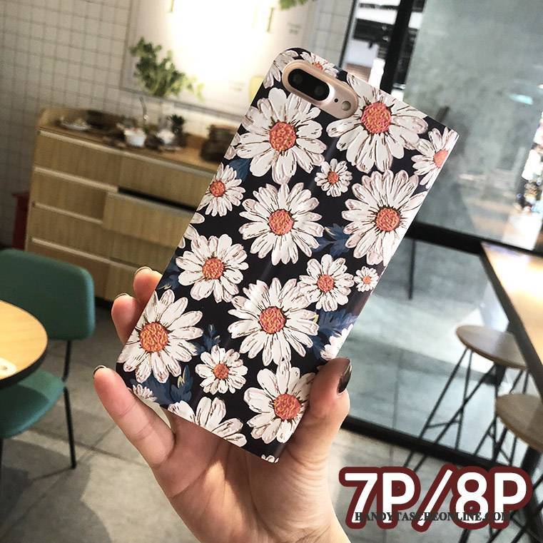 Hülle iPhone 8 Plus Schutz Handyhüllen Rosa, Case iPhone 8 Plus Lederhülle