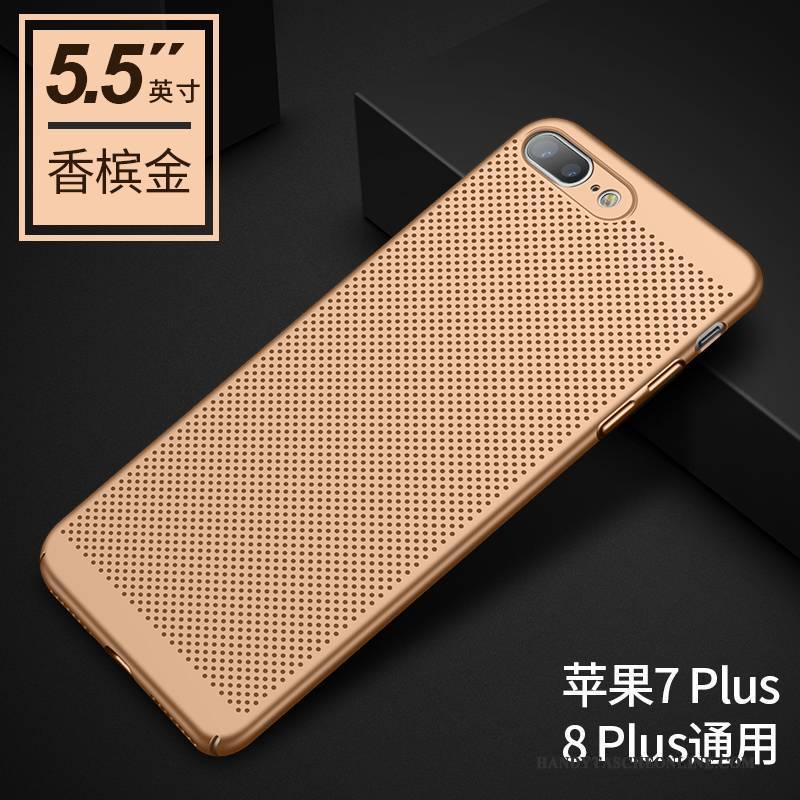 Hülle iPhone 8 Plus Schutz Kühlung Nubuck, Case iPhone 8 Plus Dünne Schwarz