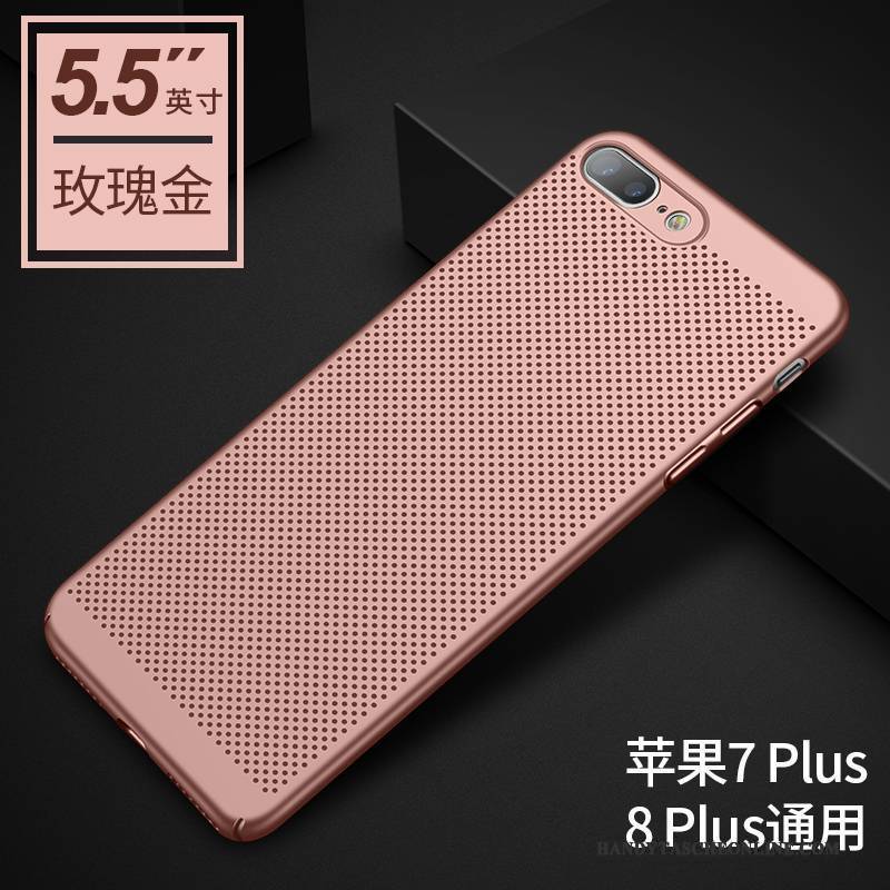 Hülle iPhone 8 Plus Schutz Kühlung Nubuck, Case iPhone 8 Plus Dünne Schwarz