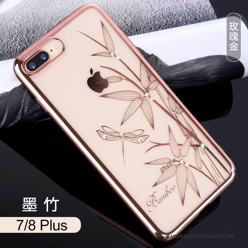 Hülle iPhone 8 Plus Strass Handyhüllen Trend, Case iPhone 8 Plus Luxus Neu Rosa