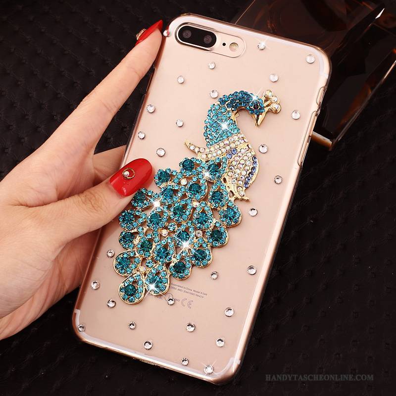 Hülle iPhone 8 Plus Strasssteinen Neu Blau, Case iPhone 8 Plus Strass Transparent Handyhüllen