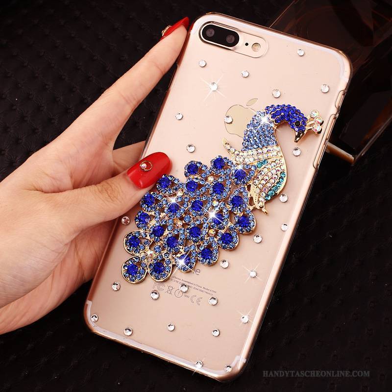 Hülle iPhone 8 Plus Strasssteinen Neu Blau, Case iPhone 8 Plus Strass Transparent Handyhüllen