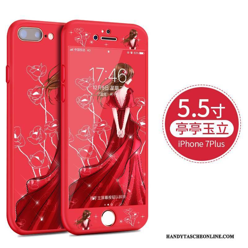 Hülle iPhone 8 Plus Taschen Handyhüllen Rot, Case iPhone 8 Plus Karikatur Anti-sturz