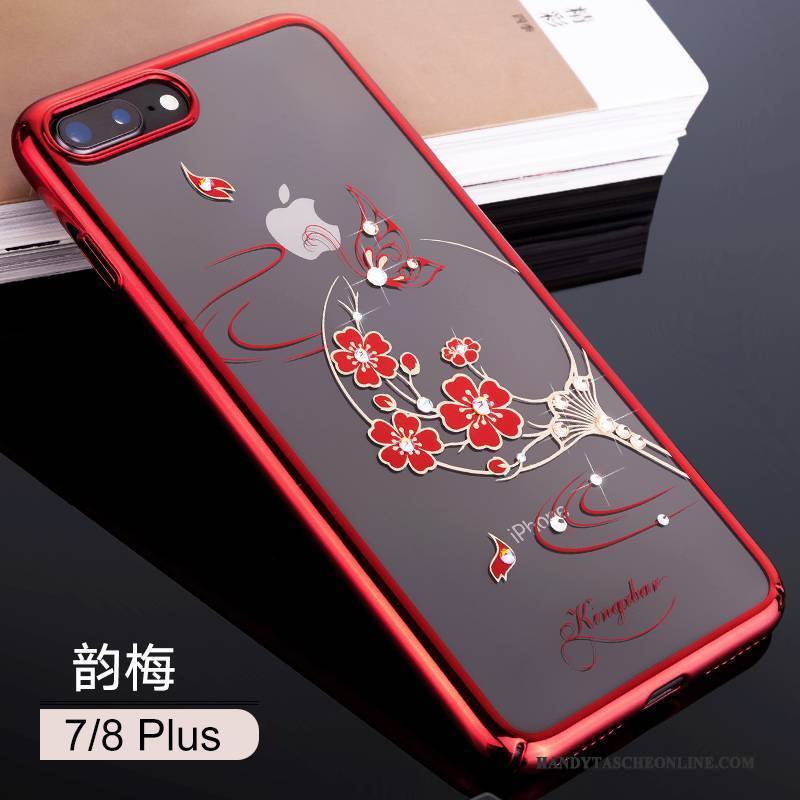 Hülle iPhone 8 Plus Taschen Neu Rot, Case iPhone 8 Plus Strass Elegant Trend