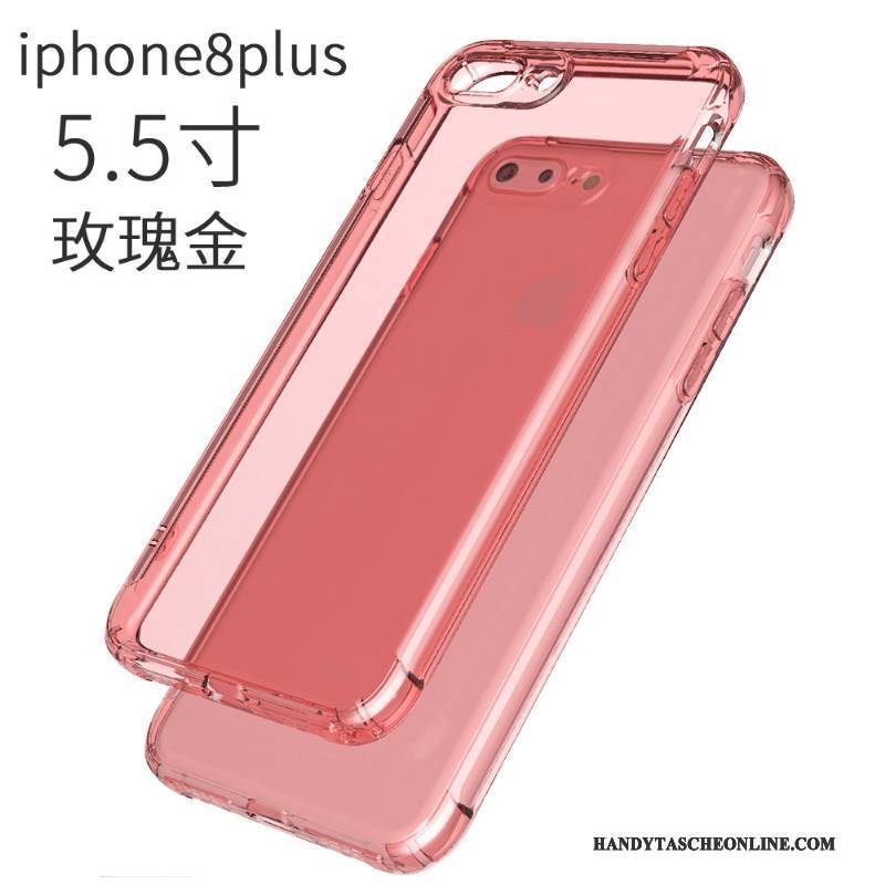 Hülle iPhone 8 Plus Taschen Transparent Anti-sturz, Case iPhone 8 Plus Weiche Ballon Rosa