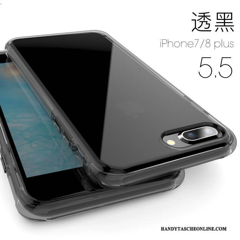 Hülle iPhone 8 Plus Taschen Transparent Rosa, Case iPhone 8 Plus Weiche Handyhüllen Anti-sturz