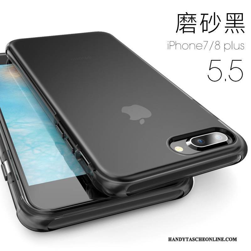 Hülle iPhone 8 Plus Taschen Transparent Rosa, Case iPhone 8 Plus Weiche Handyhüllen Anti-sturz