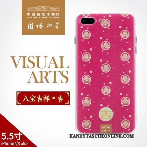 Hülle iPhone 8 Schutz Handyhüllen Chinesische Art, Case iPhone 8 Kunst Rot