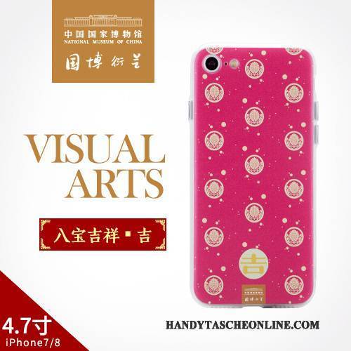 Hülle iPhone 8 Schutz Handyhüllen Chinesische Art, Case iPhone 8 Kunst Rot