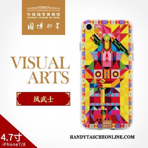 Hülle iPhone 8 Schutz Handyhüllen Chinesische Art, Case iPhone 8 Kunst Rot