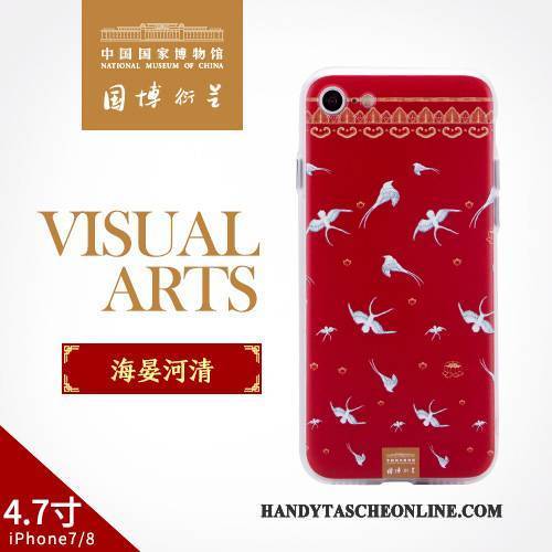 Hülle iPhone 8 Schutz Handyhüllen Chinesische Art, Case iPhone 8 Kunst Rot