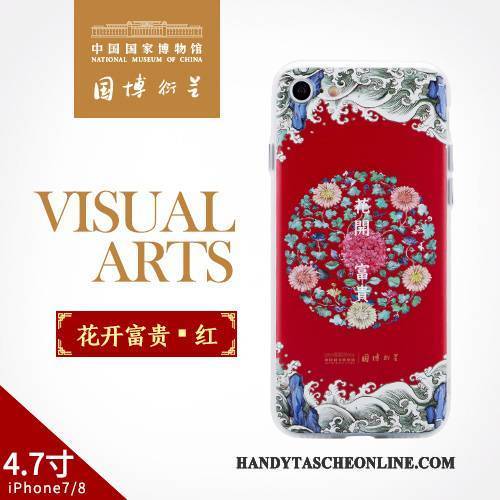 Hülle iPhone 8 Schutz Handyhüllen Chinesische Art, Case iPhone 8 Kunst Rot