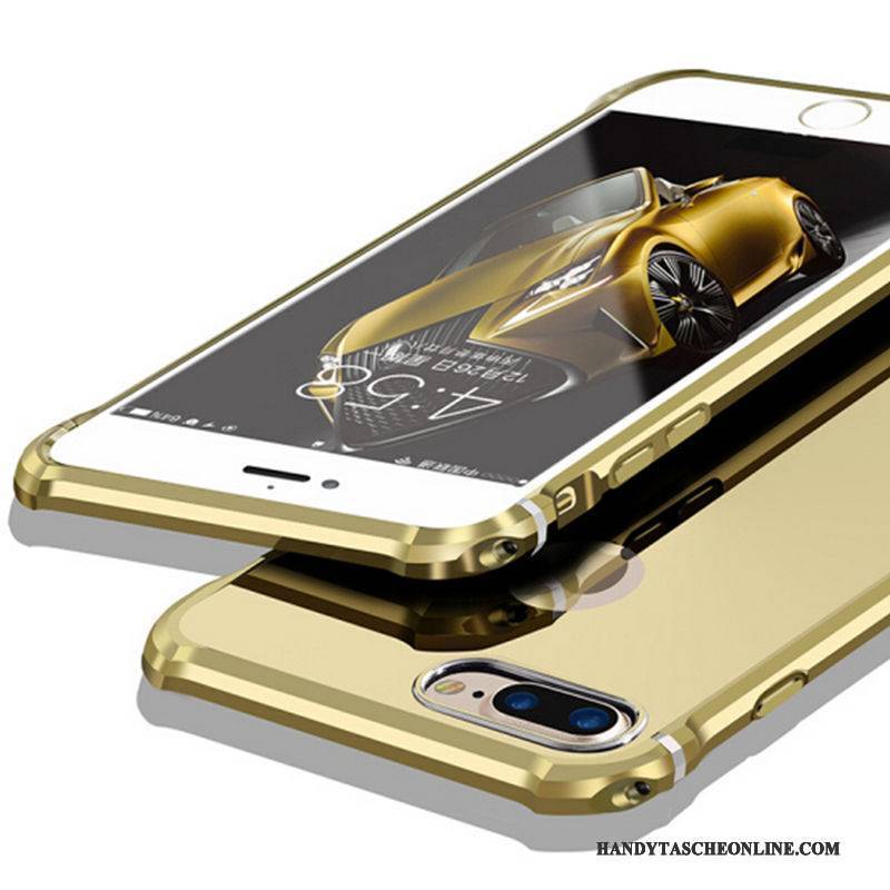 Hülle iPhone 8 Schutz Handyhüllen Gold, Case iPhone 8 Taschen Grenze Anti-sturz