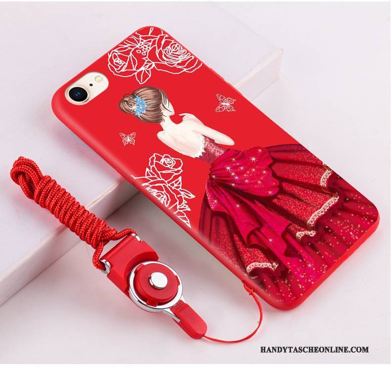 Hülle iPhone 8 Silikon Reichtum Rot, Case iPhone 8 Katzen Neu