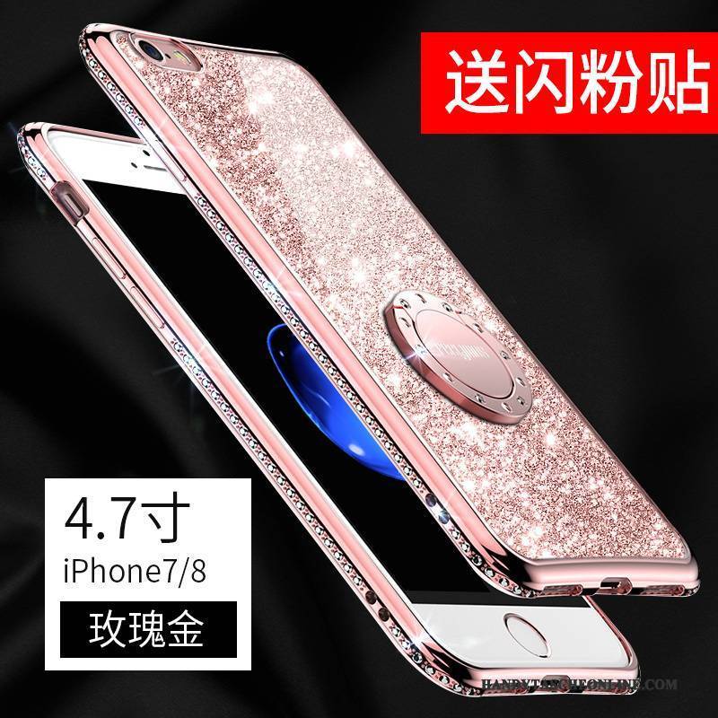 Hülle iPhone 8 Strass Grün Gold, Case iPhone 8 Rot Rosa