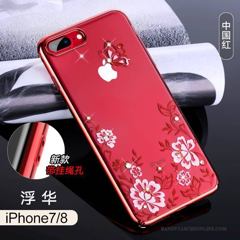 Hülle iPhone 8 Strass Neu Handyhüllen, Case iPhone 8 Luxus Rot Anti-sturz