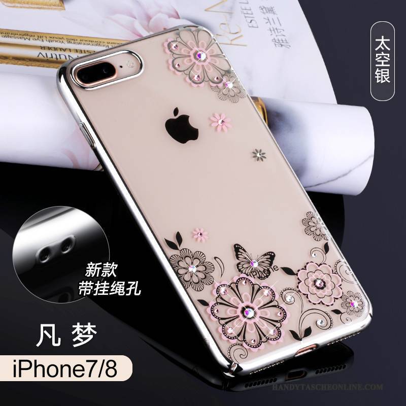 Hülle iPhone 8 Strass Rosa Handyhüllen, Case iPhone 8 Luxus Anti-sturz Neu