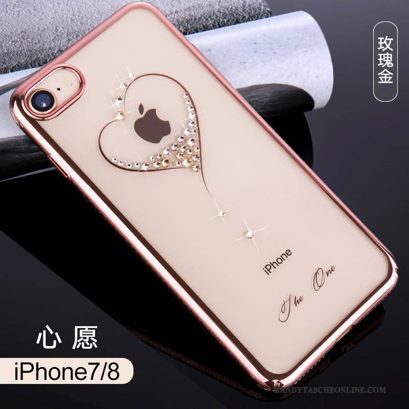 Hülle iPhone 8 Strass Trend Rosa, Case iPhone 8 Luxus Neu Elegant