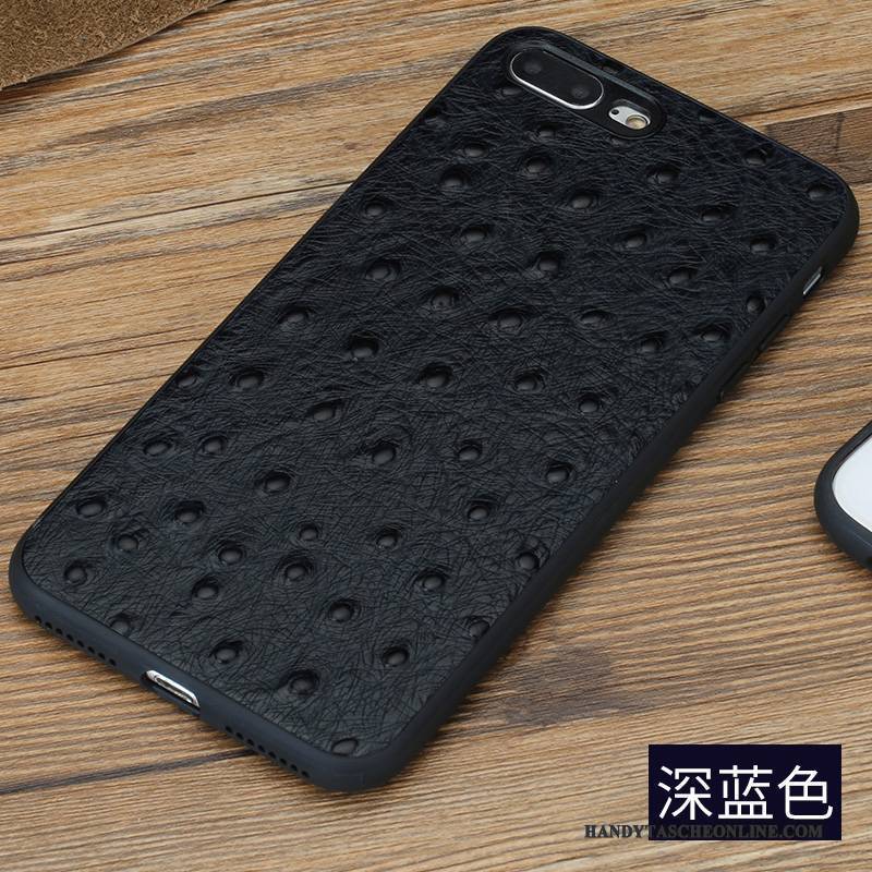 Hülle iPhone 8 Taschen Anti-sturz Persönlichkeit, Case iPhone 8 Lederhülle Schwarz Trend