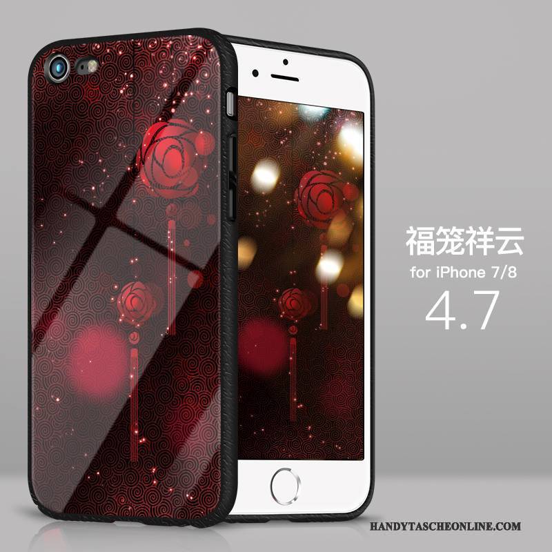 Hülle iPhone 8 Taschen Handyhüllen Schlank, Case iPhone 8 Silikon Blau Netto Rot