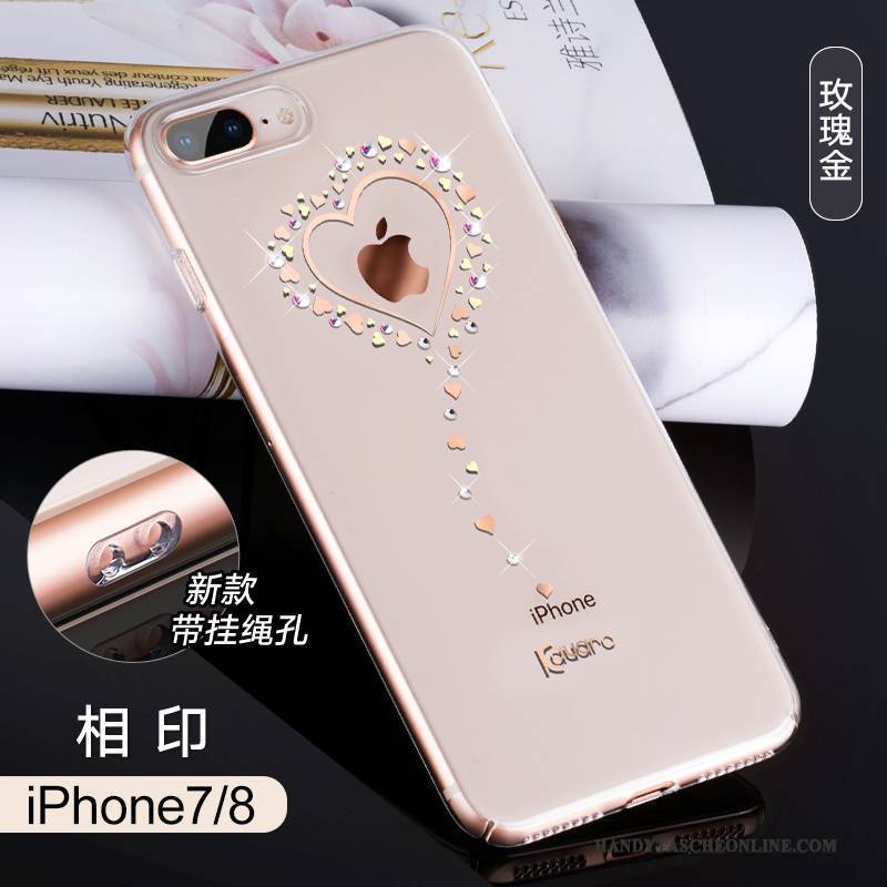 Hülle iPhone 8 Taschen Rosa Trendmarke, Case iPhone 8 Strass Neu Anti-sturz