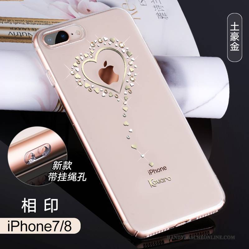 Hülle iPhone 8 Taschen Rosa Trendmarke, Case iPhone 8 Strass Neu Anti-sturz