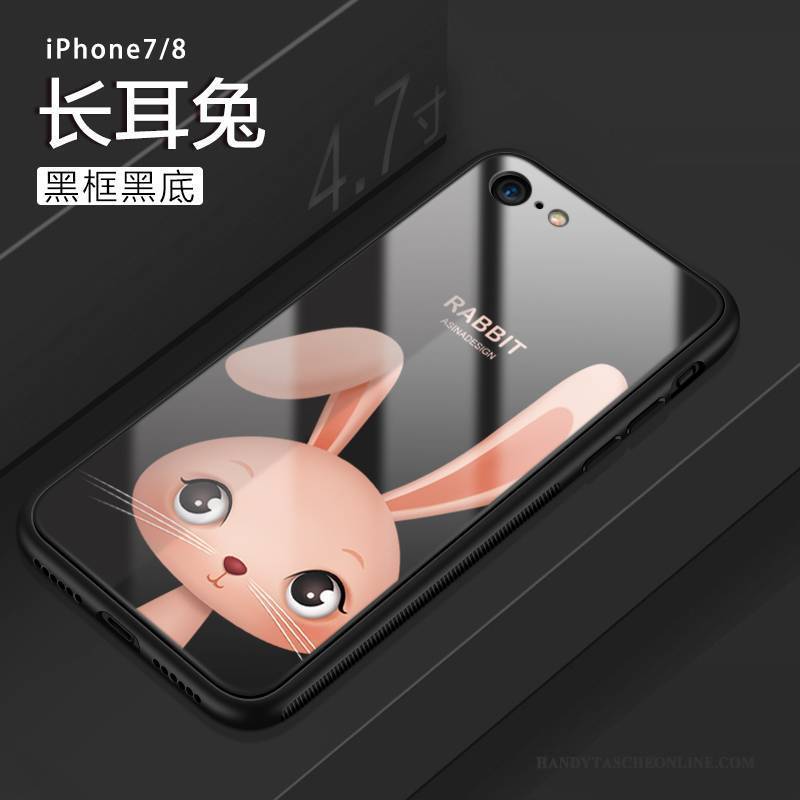 Hülle iPhone 8 Taschen Schwarz Glas, Case iPhone 8 Silikon Anti-sturz Reichtum
