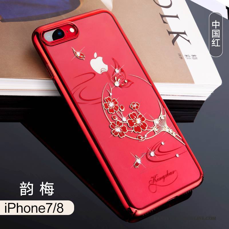 Hülle iPhone 8 Taschen Transparent Rot, Case iPhone 8 Luxus Handyhüllen