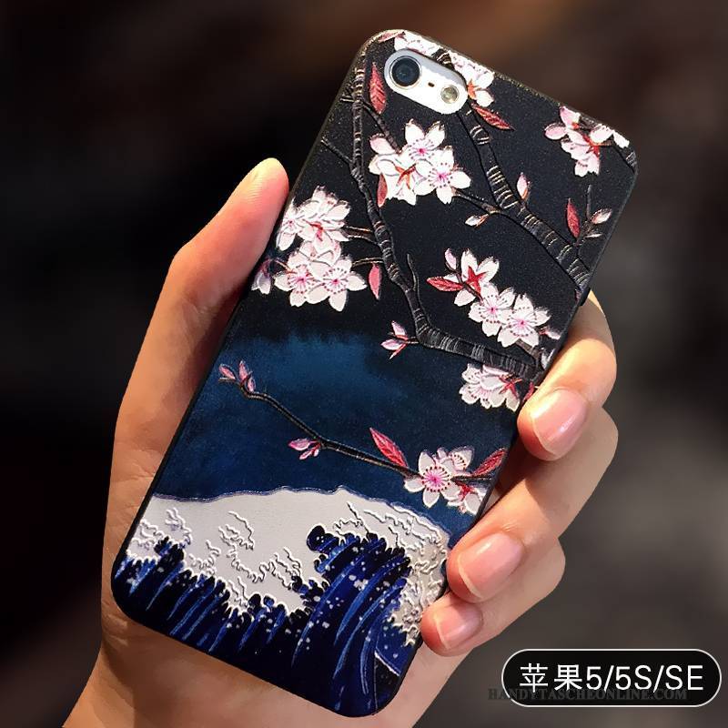 Hülle iPhone Se Kreativ Gelb Einfach, Case iPhone Se Taschen Chinesische Art Anti-sturz