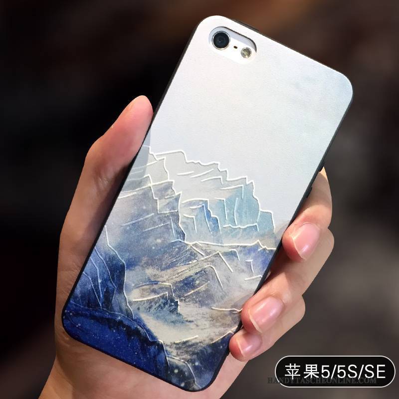 Hülle iPhone Se Kreativ Gelb Einfach, Case iPhone Se Taschen Chinesische Art Anti-sturz