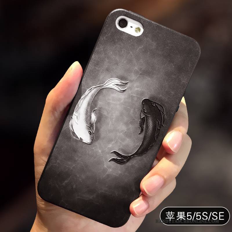 Hülle iPhone Se Kreativ Gelb Einfach, Case iPhone Se Taschen Chinesische Art Anti-sturz