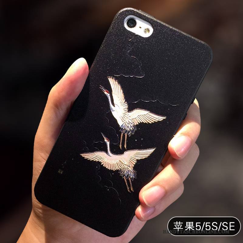 Hülle iPhone Se Kreativ Gelb Einfach, Case iPhone Se Taschen Chinesische Art Anti-sturz