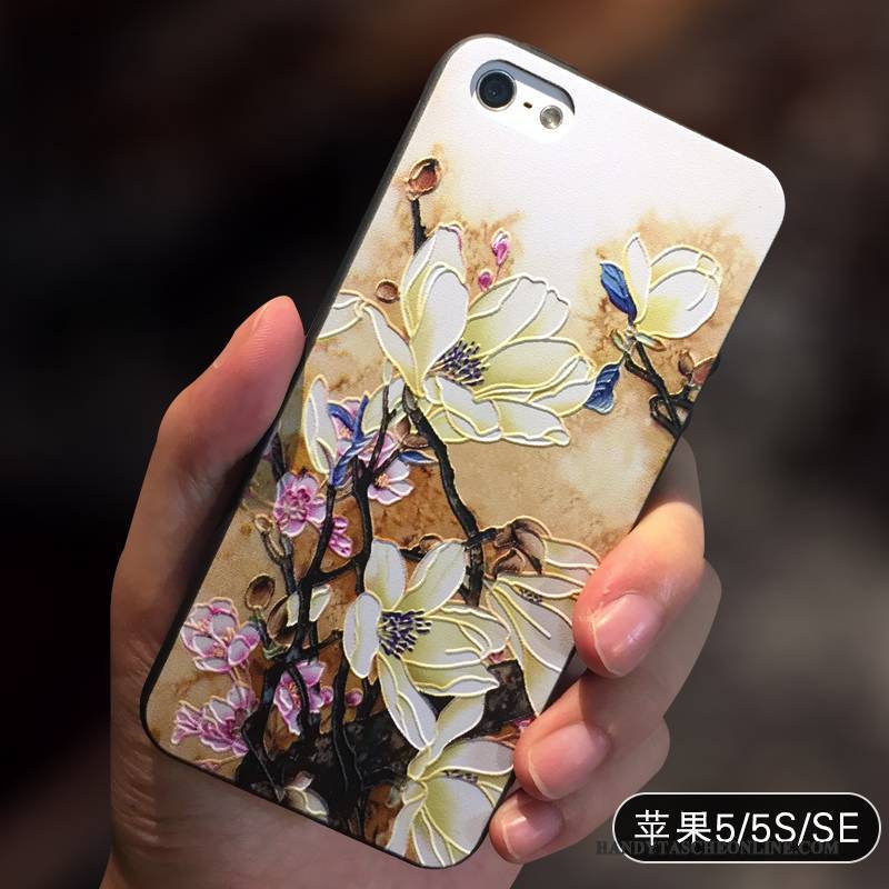 Hülle iPhone Se Kreativ Gelb Einfach, Case iPhone Se Taschen Chinesische Art Anti-sturz