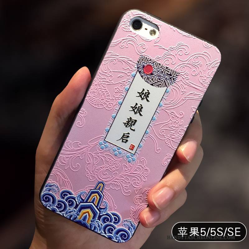 Hülle iPhone Se Kreativ Gelb Einfach, Case iPhone Se Taschen Chinesische Art Anti-sturz