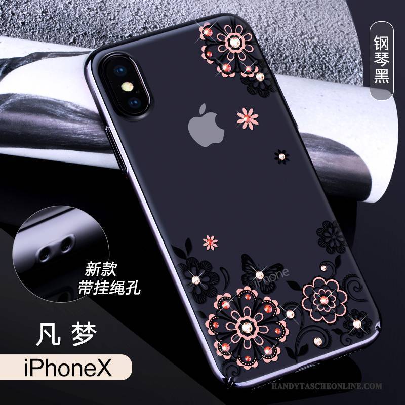 Hülle iPhone X Farbe Neu Transparent, Case iPhone X Strass Handyhüllen Anti-sturz