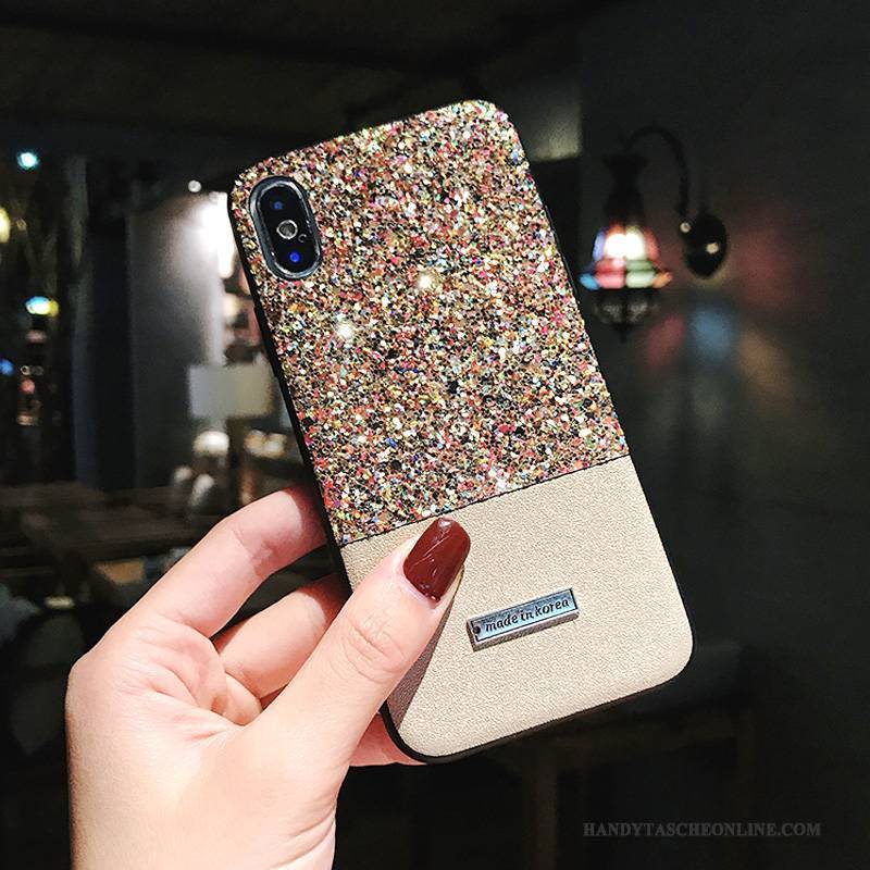 Hülle iPhone X Kreativ Trend Handyhüllen, Case iPhone X Strass Pulver Mischfarben